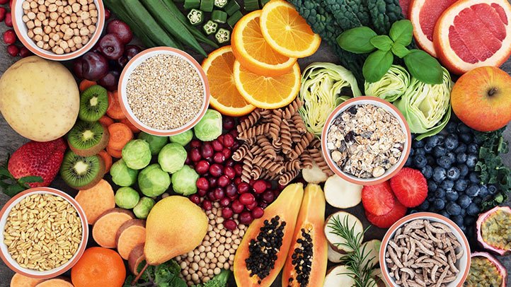 photo of fruits, vegetebles, beans and grains