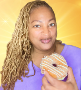 Lisa eating donut
