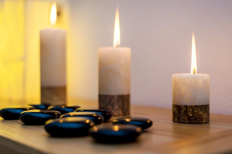 Candles and massage stones