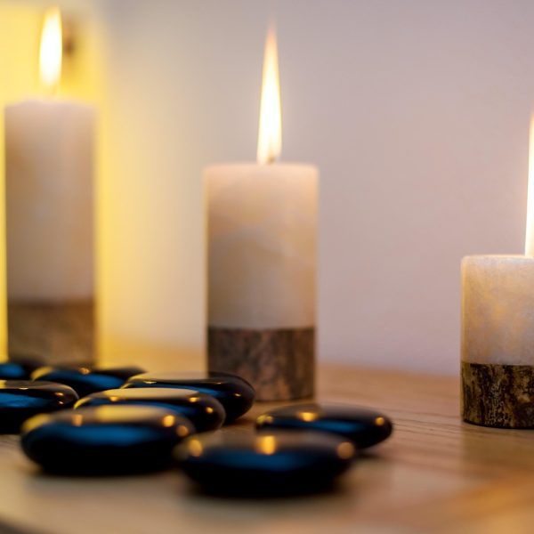 Candles and massage stones